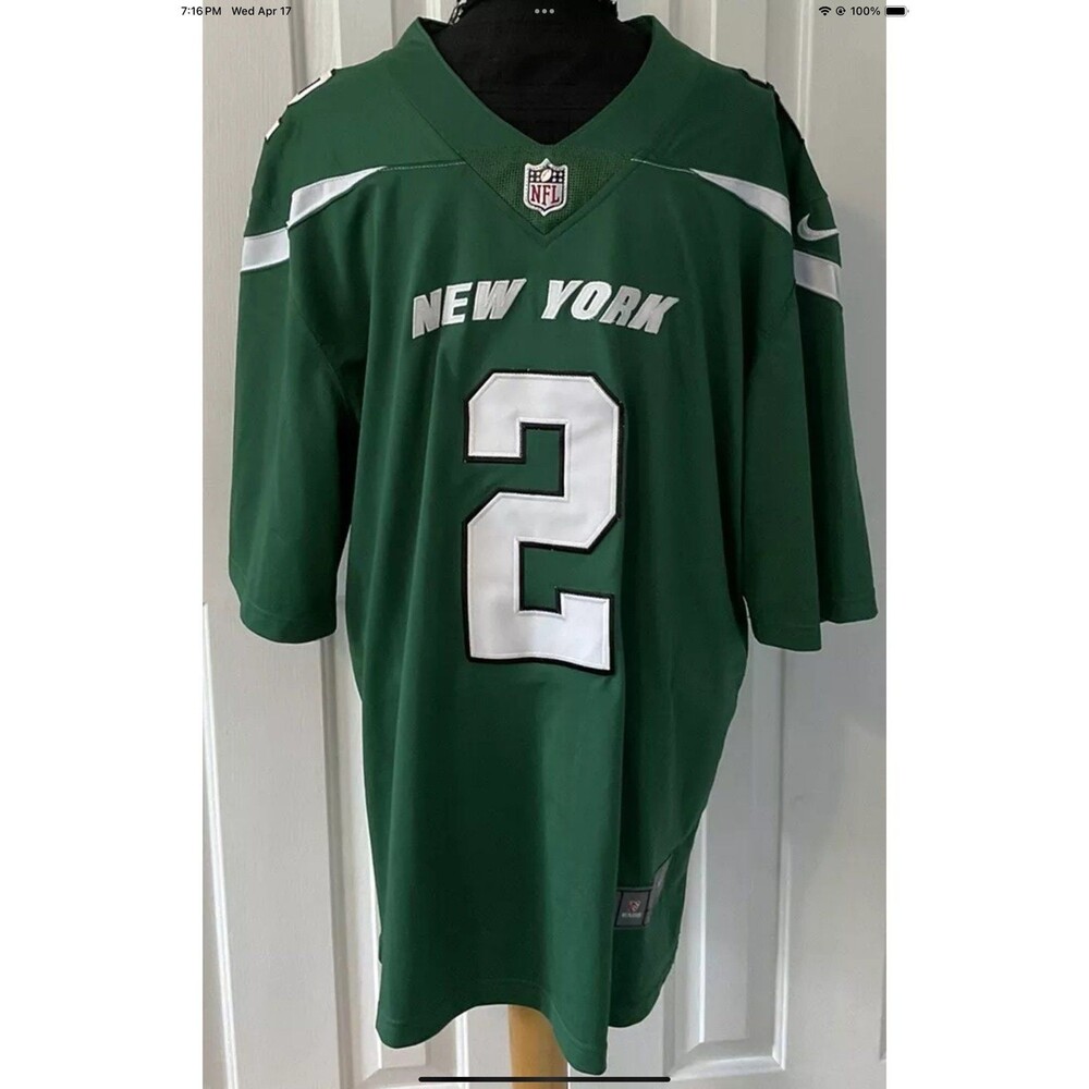 New York Jets Zach Wilson #2 Men’s NFL On Field Vapor Green/White Jersey Lg